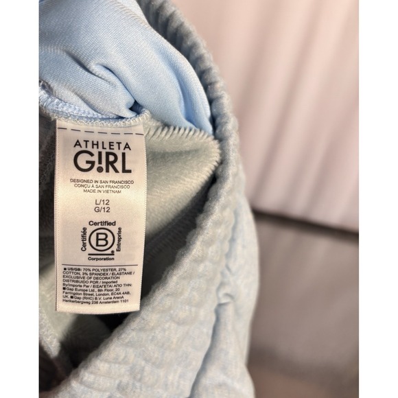 Athleta Girl Wide Leg Sweat Pants Sz 12 Casual Lounge High Rise Athleisure - Picture 8 of 9